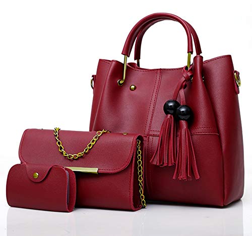 7 Envias Leatherette Handbags For Womens Ladies Combo